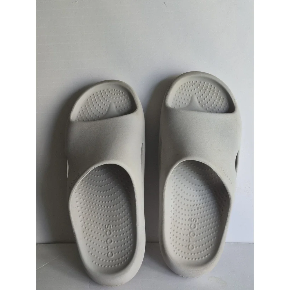 Gray Mellow Recovery Slide Croc Slides Men's 5 Womens 7 Smooth Top Comfort
